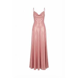 Morgan & Co. Metallic Pink Cowl Neck Maxi Dress S